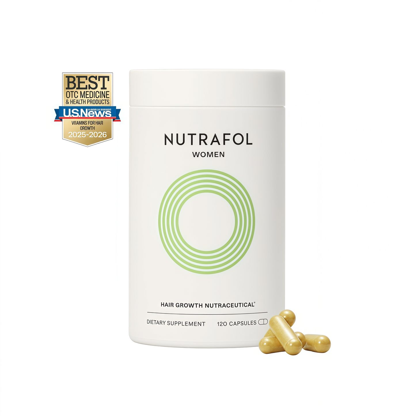 Nutrafol Women's Hair Growth Supplements, Ages 18-44, Clinically Proven for Visibly Thicker and Stronger Hair, Dermatologist Recommended - 1 Month Supply