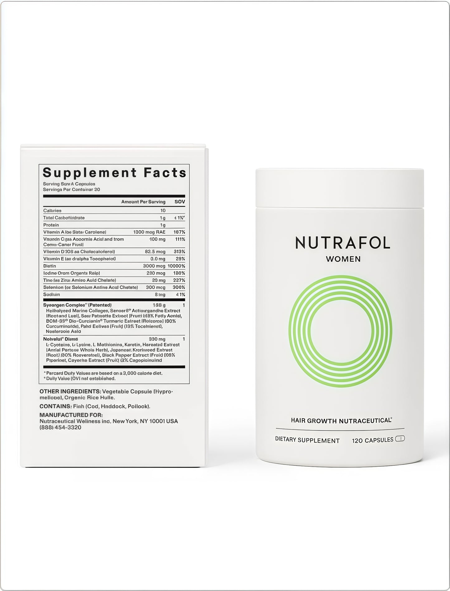 Nutrafol Women's Hair Growth Supplements, Ages 18-44, Clinically Proven for Visibly Thicker and Stronger Hair, Dermatologist Recommended - 1 Month Supply